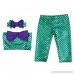 Canis Little Girls' Two-piece Green Mermaid Swimwear + Big Purple Bownot Headband B06XCSTHCH